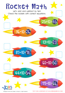 rocket math worksheet free printable pdf for kids